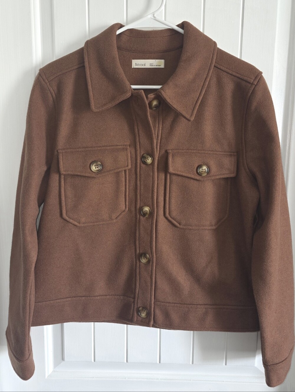 Be Cool Brown Cozy Fleece Button Front Jacket NWOT S
